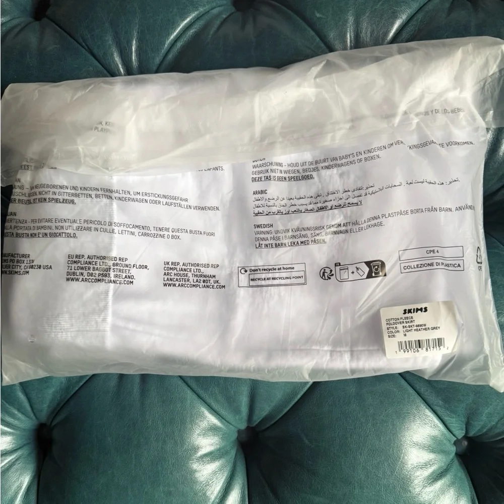 SKIMS Foldover Mini Skirt in Light Heather Grey, size M - Picture 2 of 4